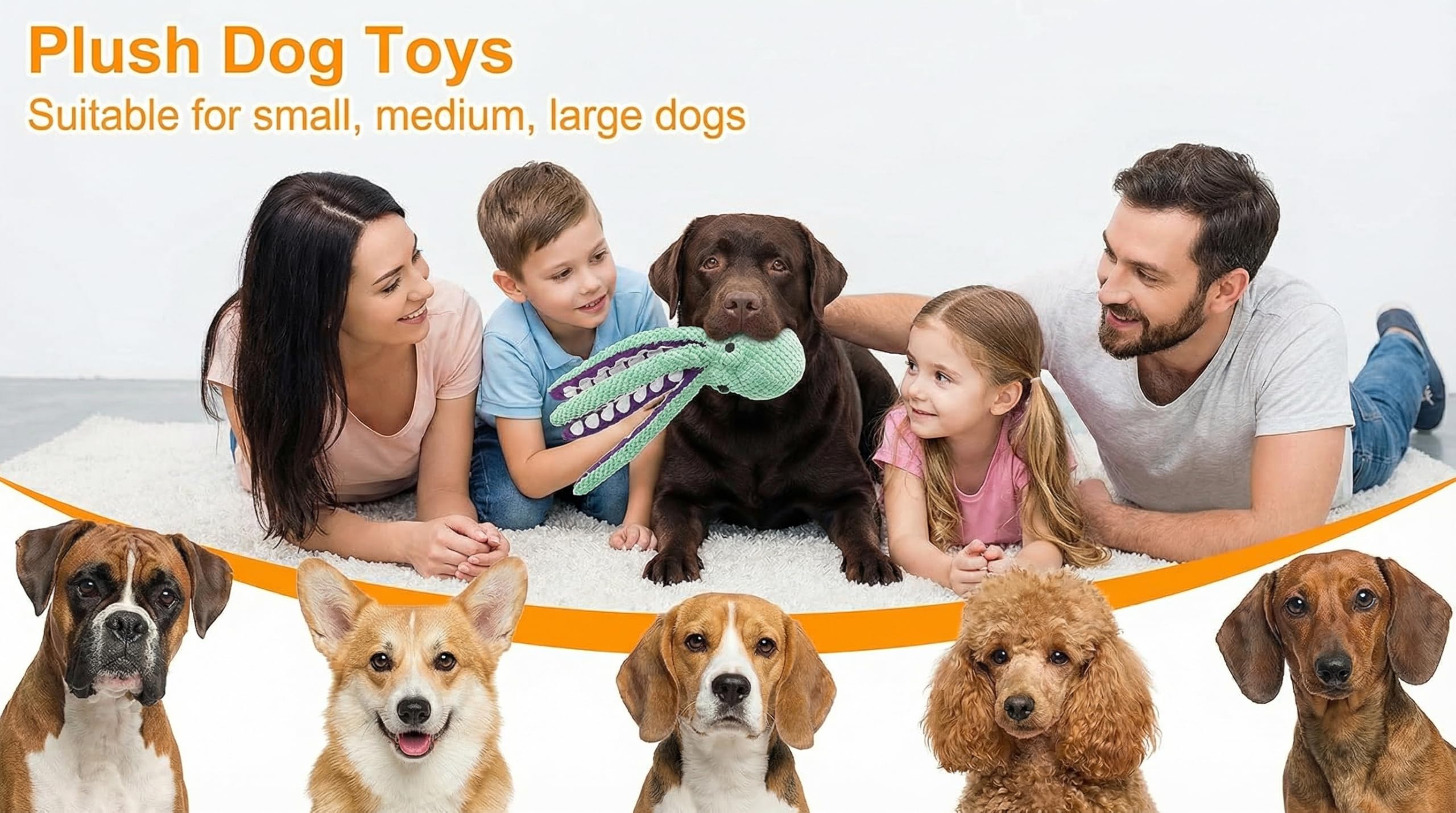 Paw-FECT Piece plush exterior withstands chewing and playtime