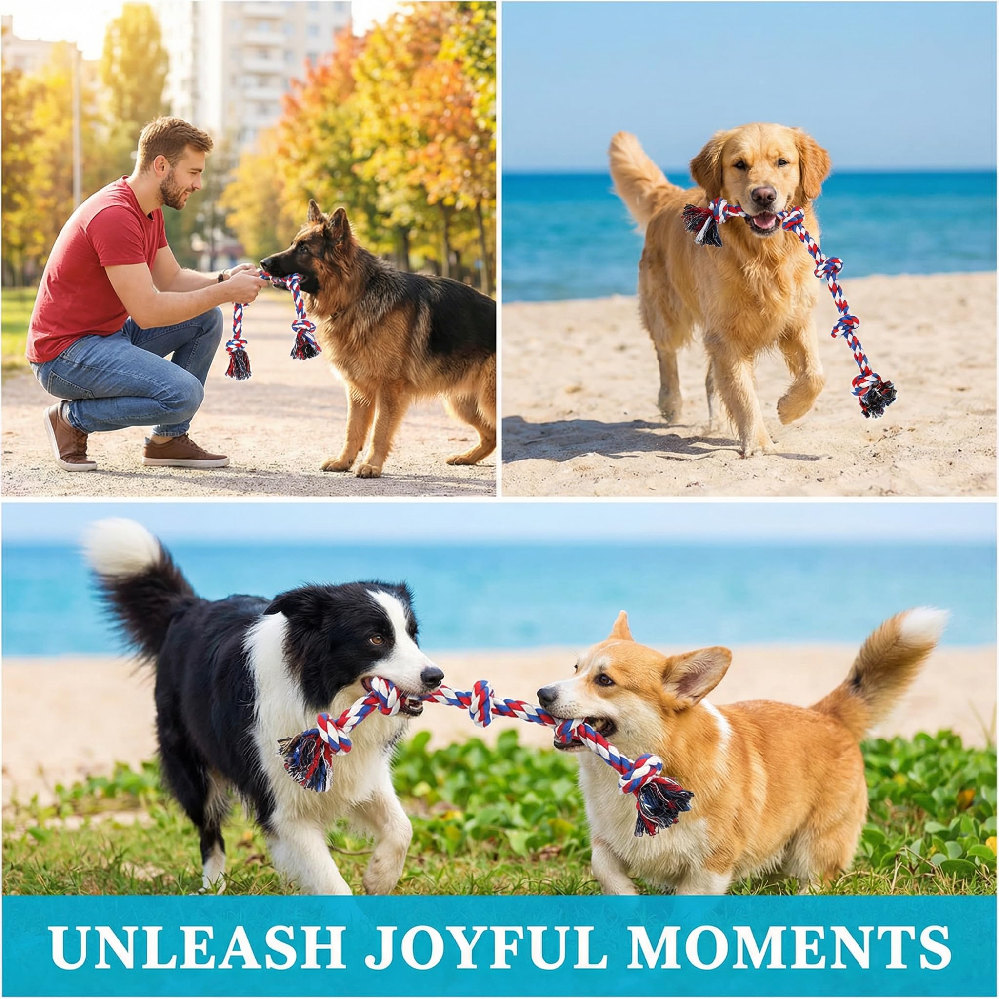 Paw-FECT Piece rope toy in dog interaction scenario