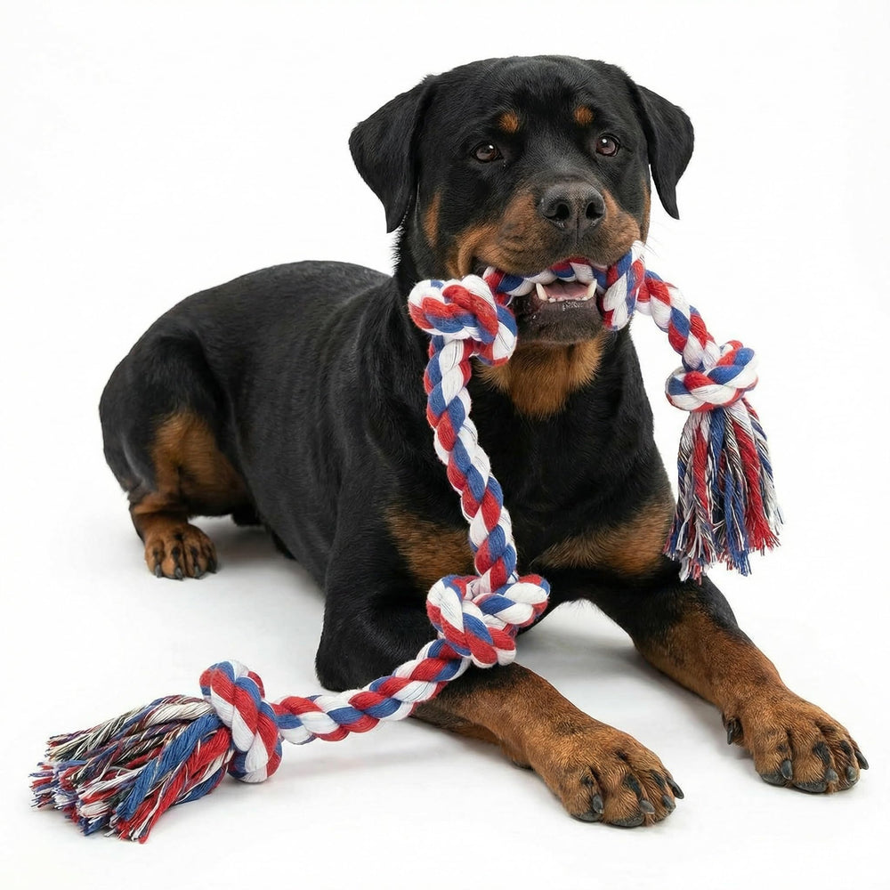 Paw-FECT Piece 37-inch rope toy full length for interactive tug play