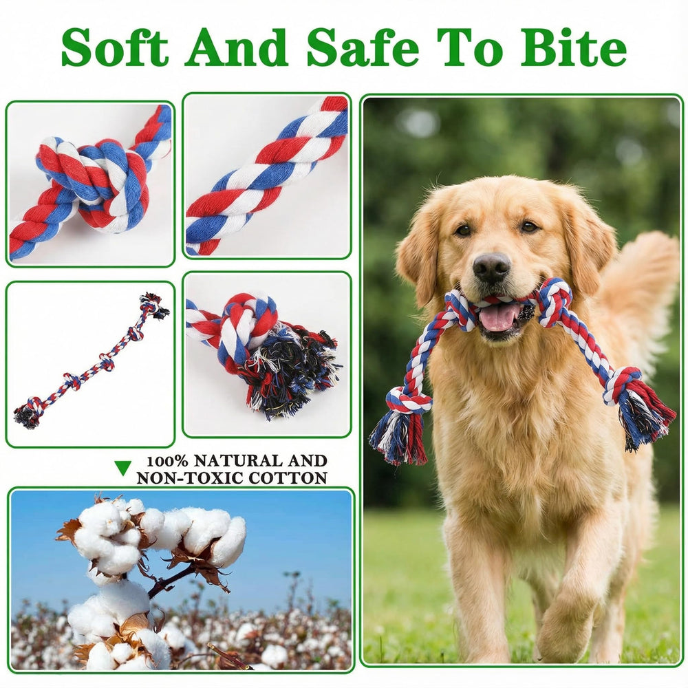 Paw-FECT Piece rope toy in action during a tug session with a strong chewer