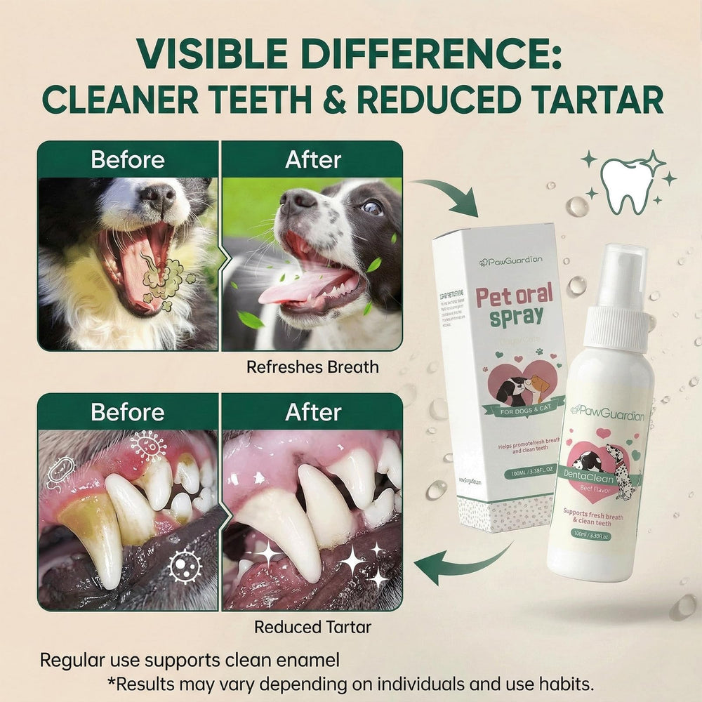 Paw Guardian pet breath fresh with natural extracts in use.