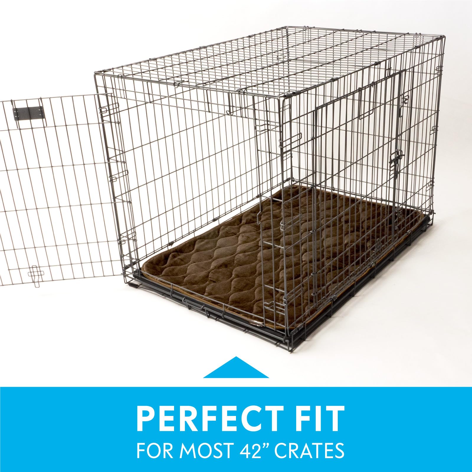 Paw Inspired multi-layer crate mat with absorbent core manages moisture.