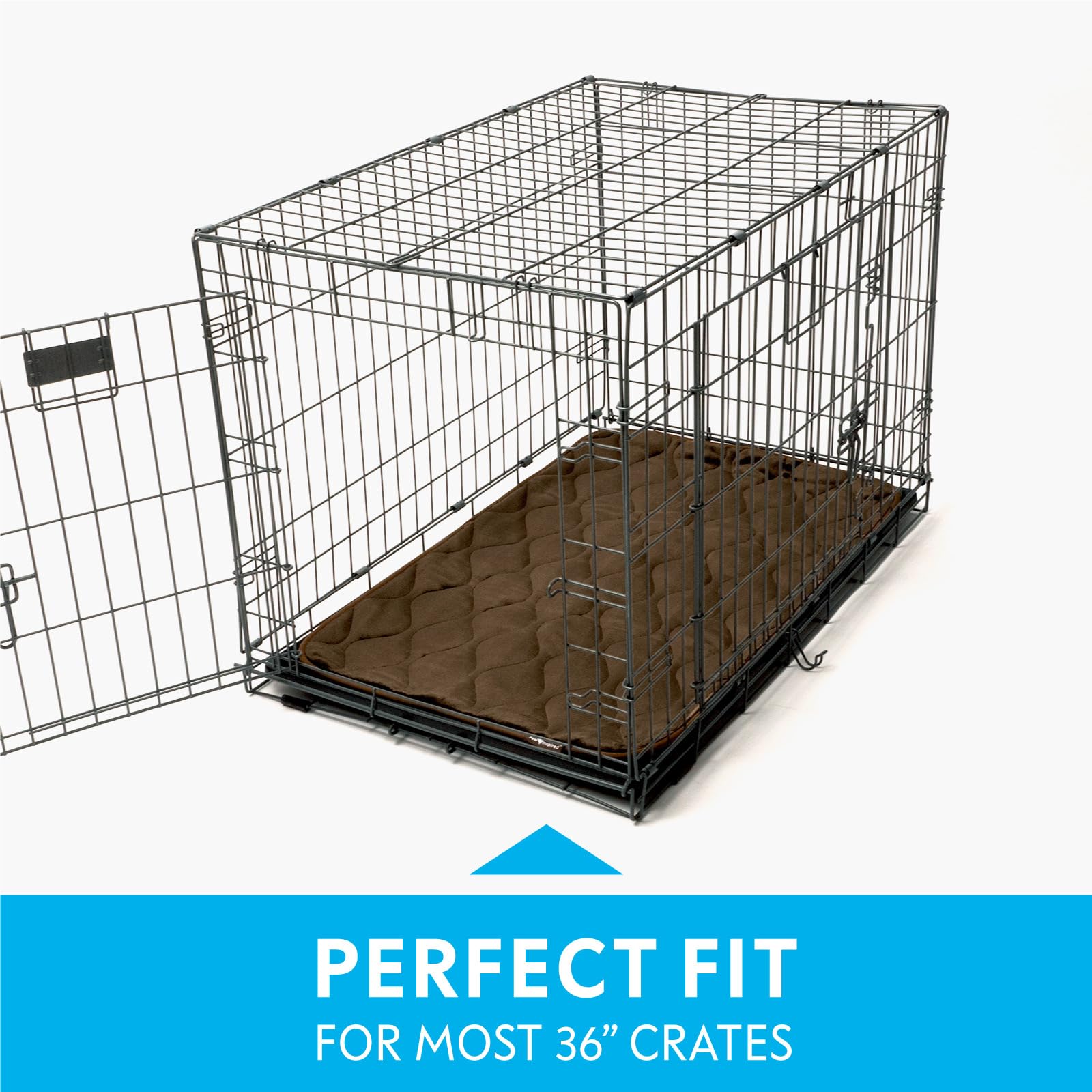 Paw Inspired crate mat with non-slip backing stays put for safer routine