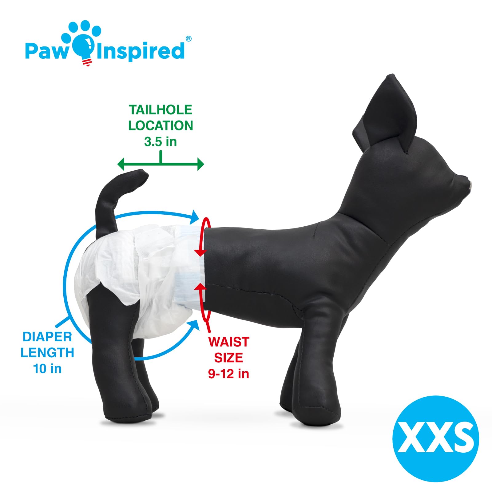 Paw Inspired diaper suspenders add extra security and prevent diaper escape.