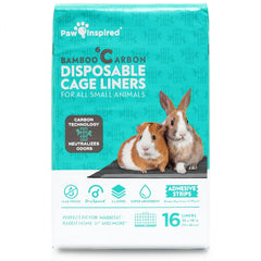 Paw Inspired guinea pig cage liner with odor control in use.