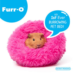 Paw Inspired Furr-O burrowing bed shows the fleece bottom for moisture control and comfort.