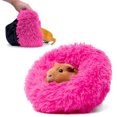 Paw Inspired Furr-O burrowing bed with zip-on base offers a cozy, digging-friendly hideout for small pets.