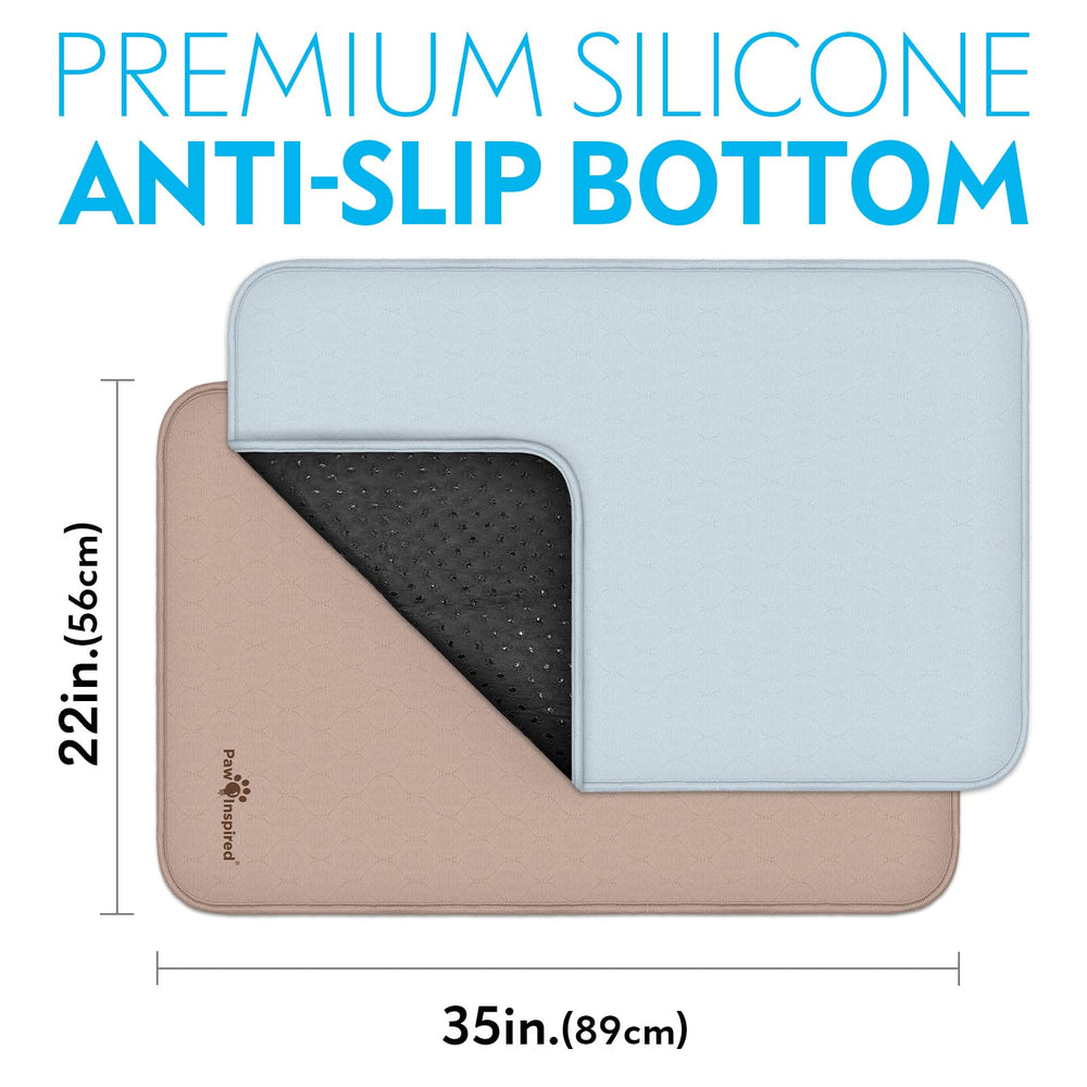 Paw Inspired leakproof pad with non-slip backing prevents leaks and slips