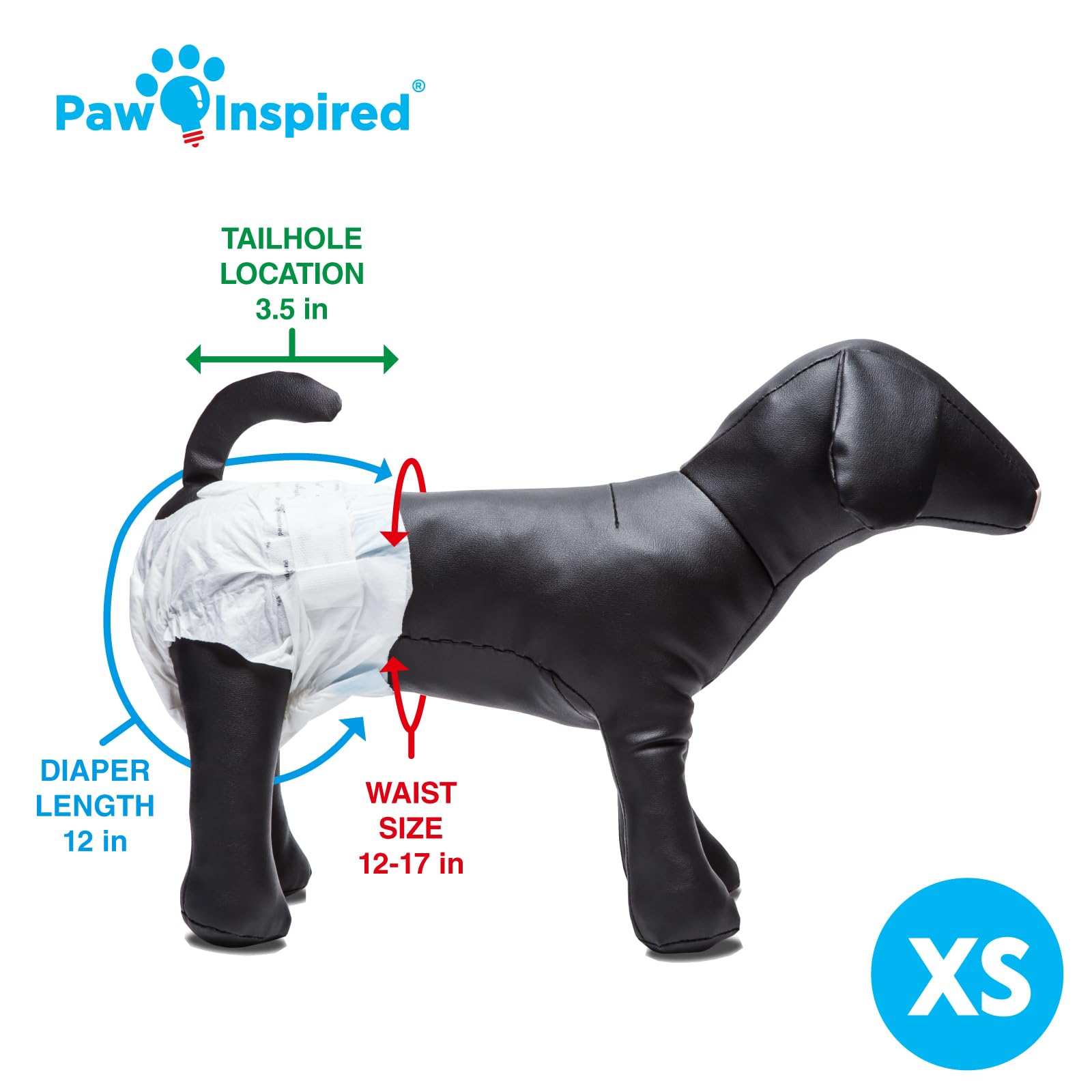 Paw Inspired multi-use dog diapers for training, incontinence, or heat.