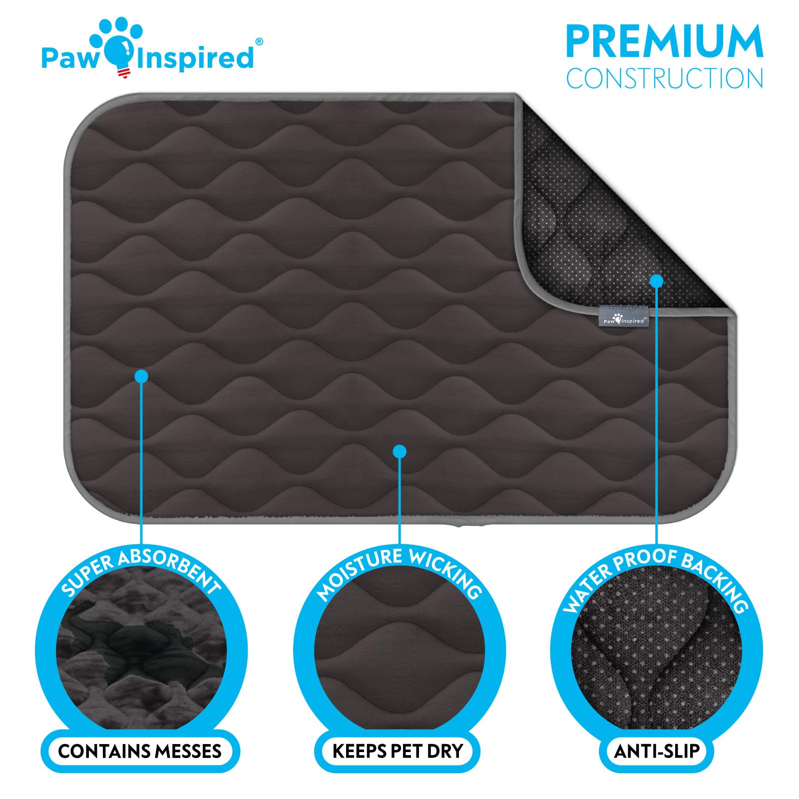 Paw Inspired non-slip backing keeps the mat in place during shifts.