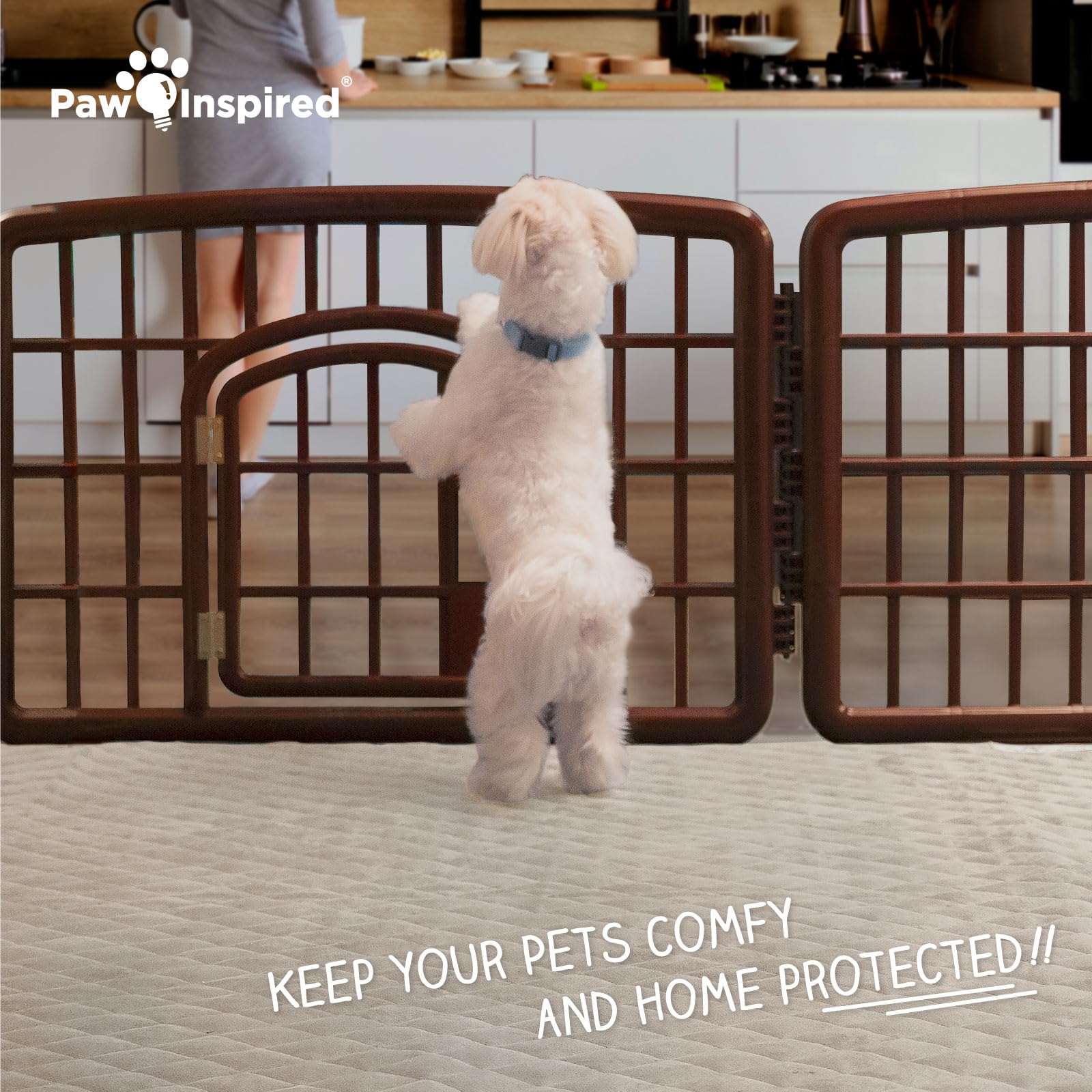 Paw Inspired Playpen Mat machine-washable design simplifies after-play cleanup