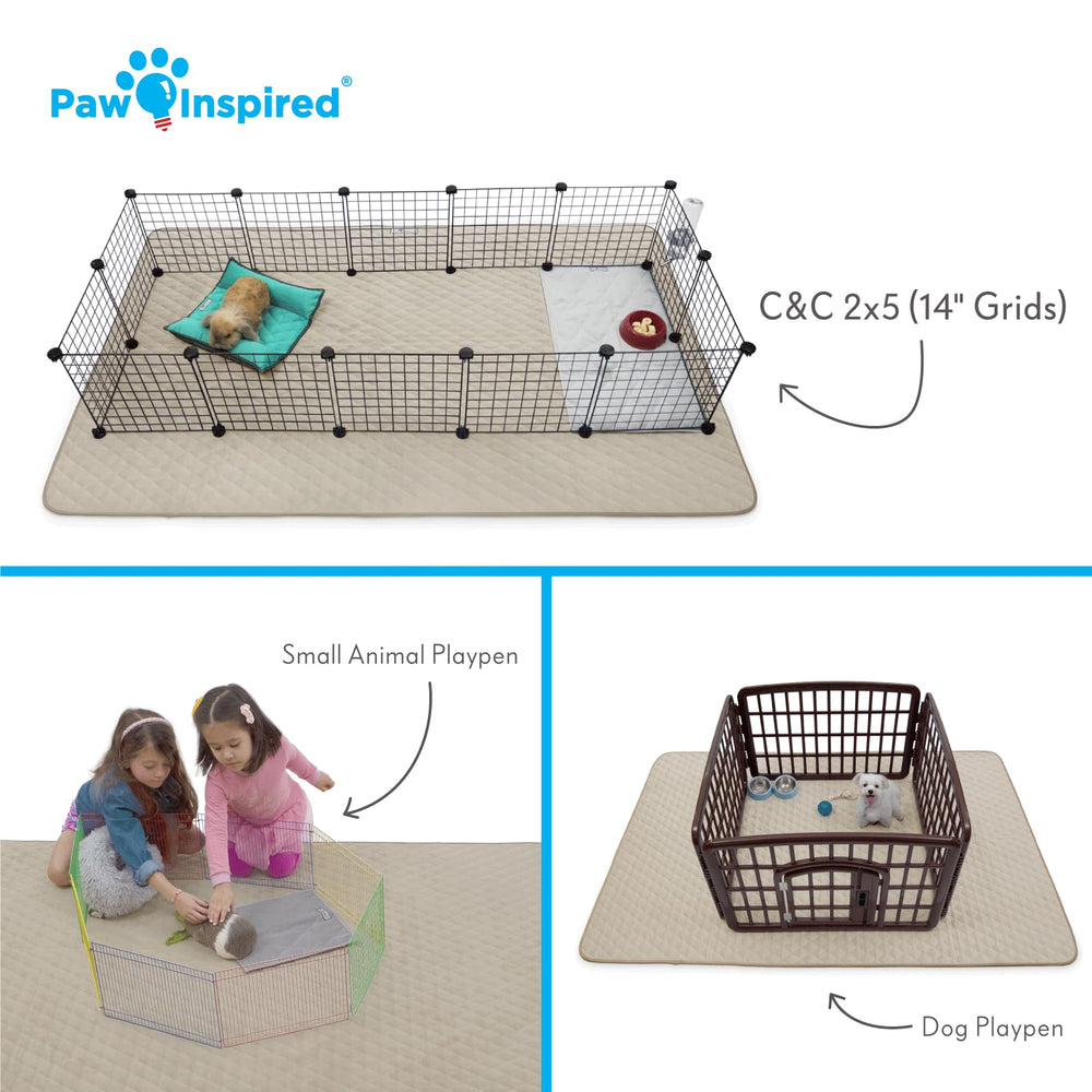 Paw Inspired Playpen Mat Sweep-EZ fleece close-up shows hair resistance and easy cleaning