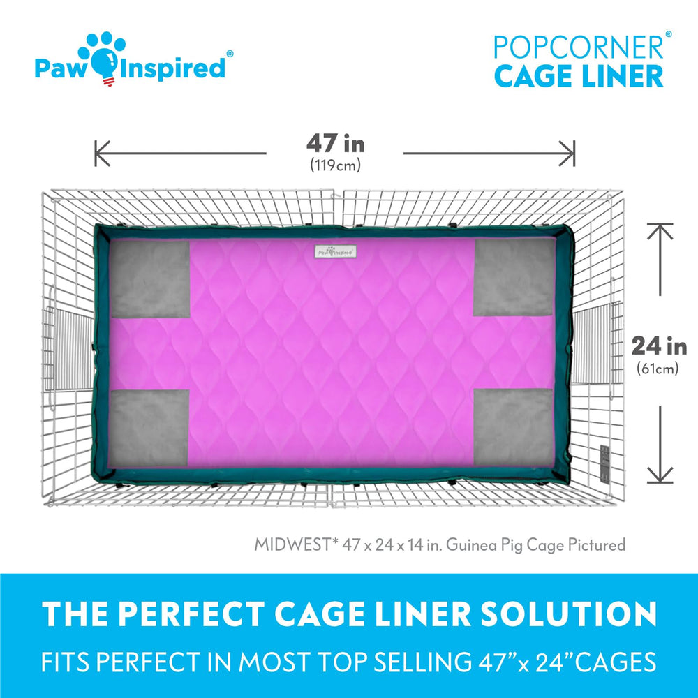 Paw Inspired waterproof backing prevents leaks and protects cage surfaces.