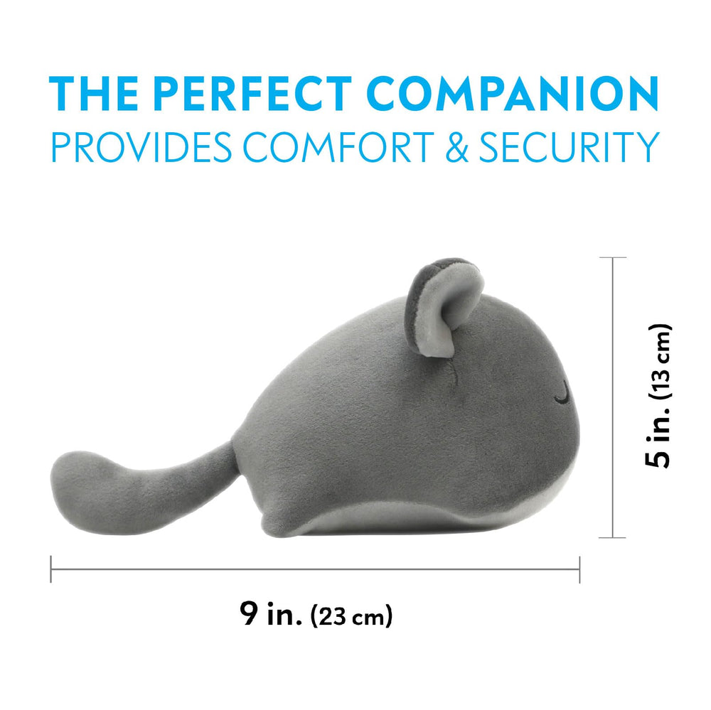 Paw Inspired Small animal cuddle toy gray in use for enrichment.