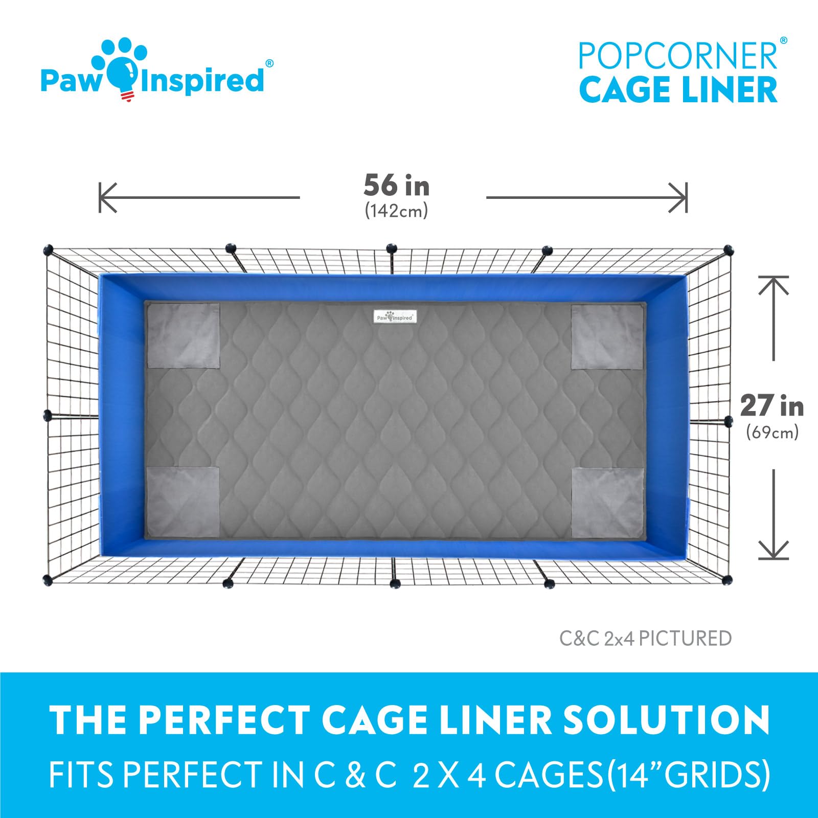 Paw Inspired Sweep-EZ fleece minimizes hay mess and promotes quick spot-cleaning.