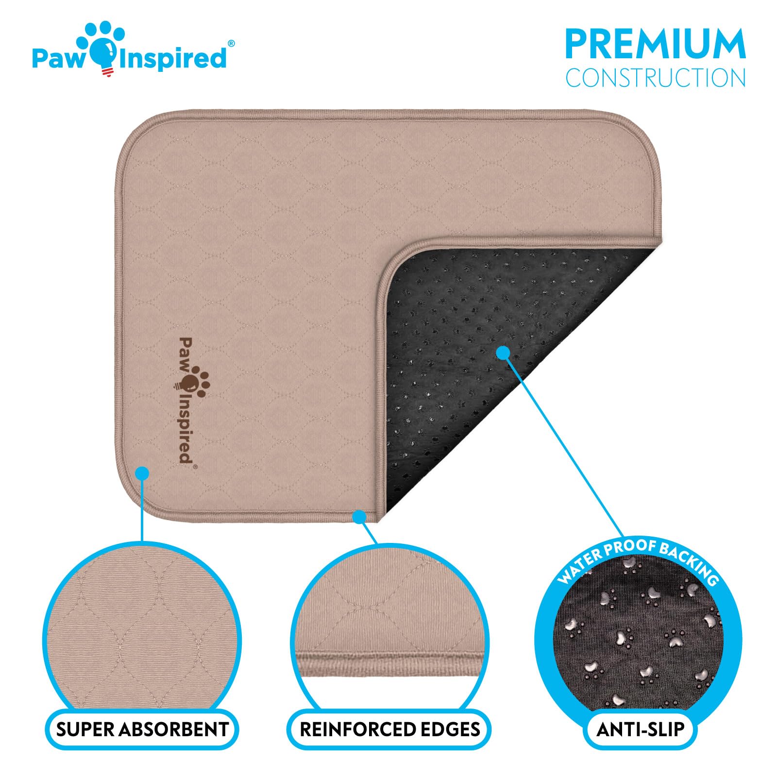 Paw Inspired machine-washable design withstands hundreds of washes