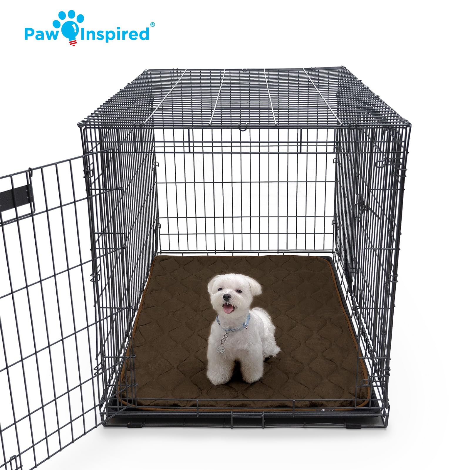 Paw Inspired gray crate mat 47x29 to fit 48-inch kennels.