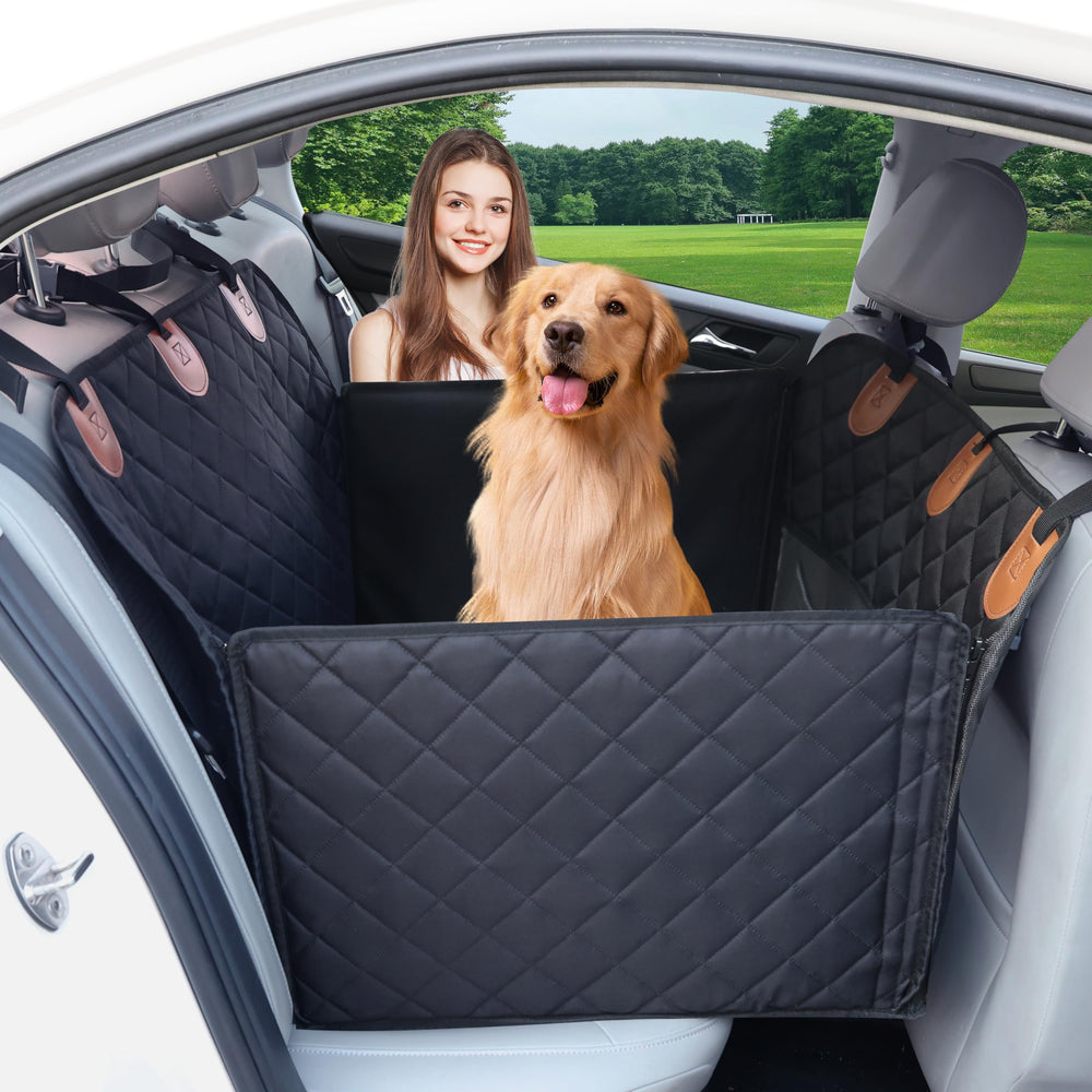 Paw Jamboree large dog car seat cover with hard bottom and foam for stability.
