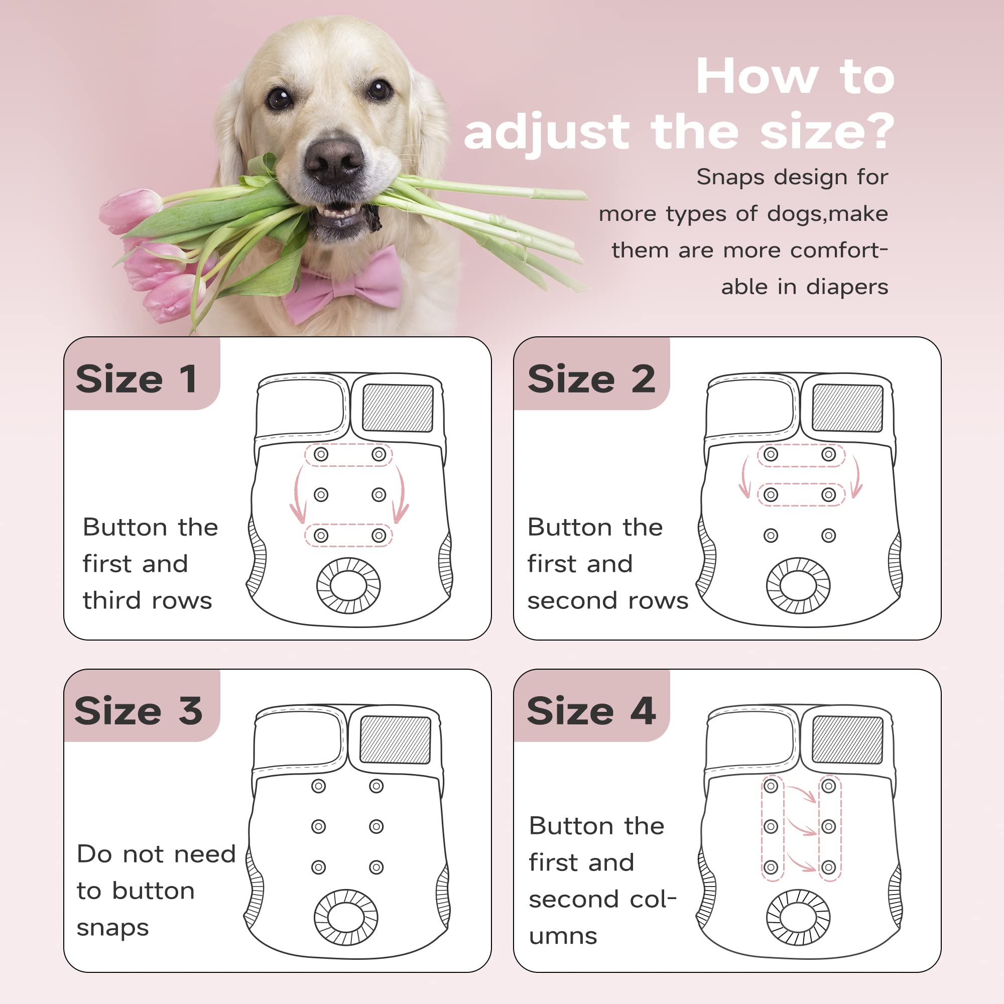 Paw Legend easy-clean dog diapers with dirt-resistant lining for quick washing.
