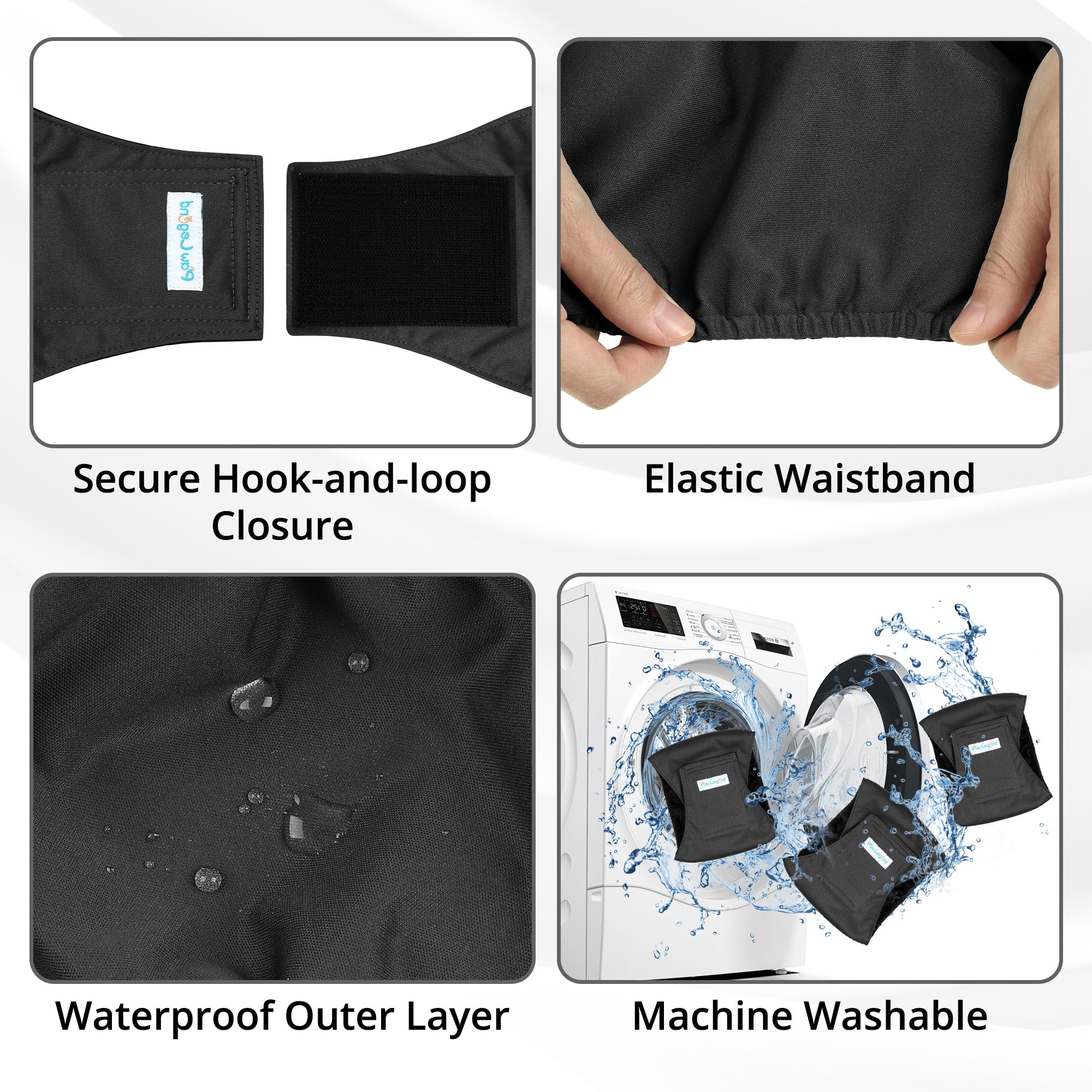 Paw Legend 3-pack in classic black for reusable diaper options.