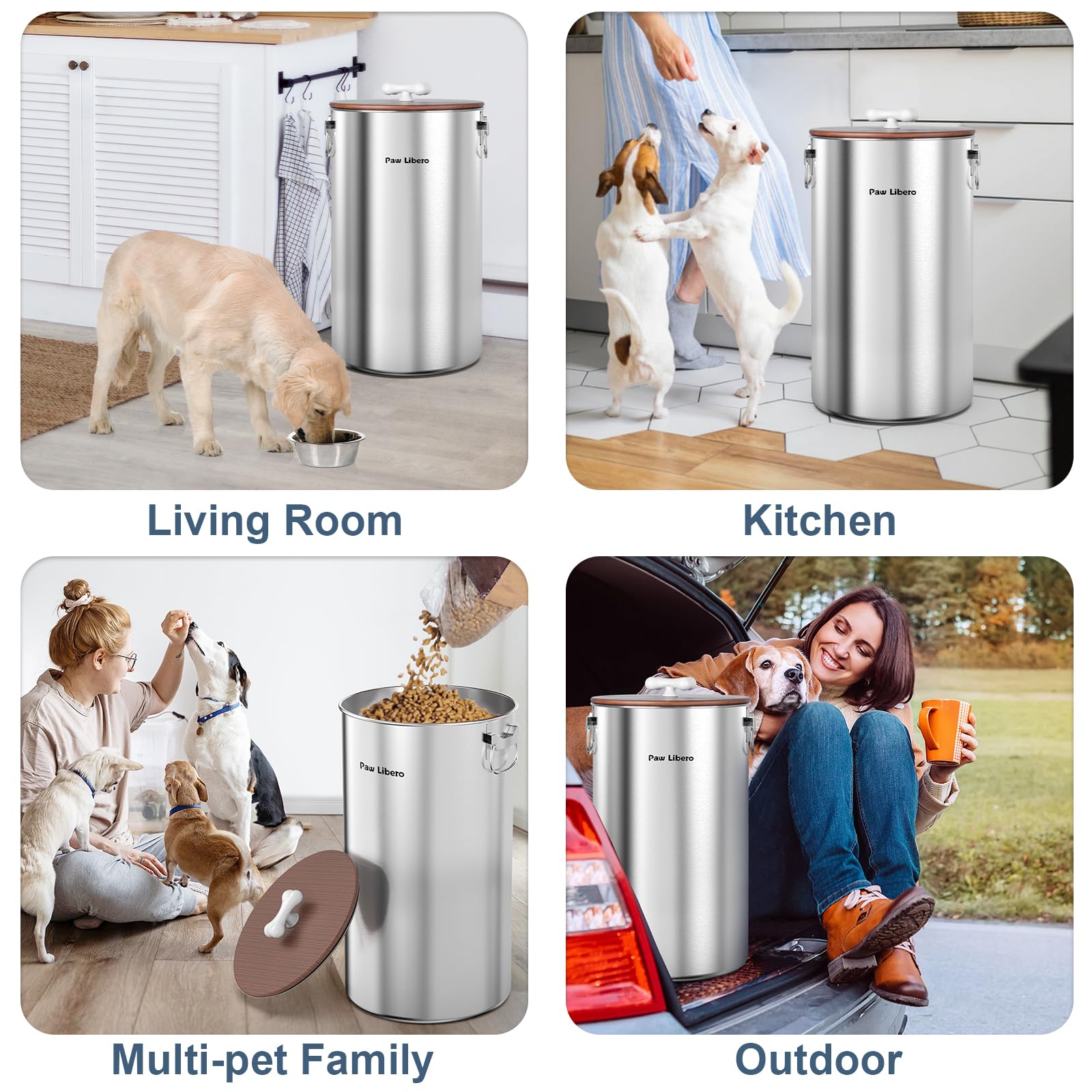 Paw Libero durable metal bin resists rust and dents for daily use.