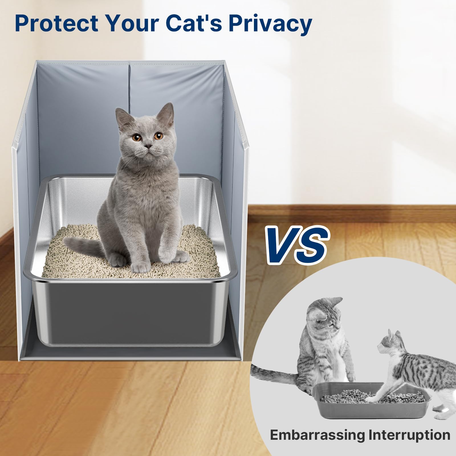 Paw Libero enclosure fits standard and XL litter pans for flexibility.