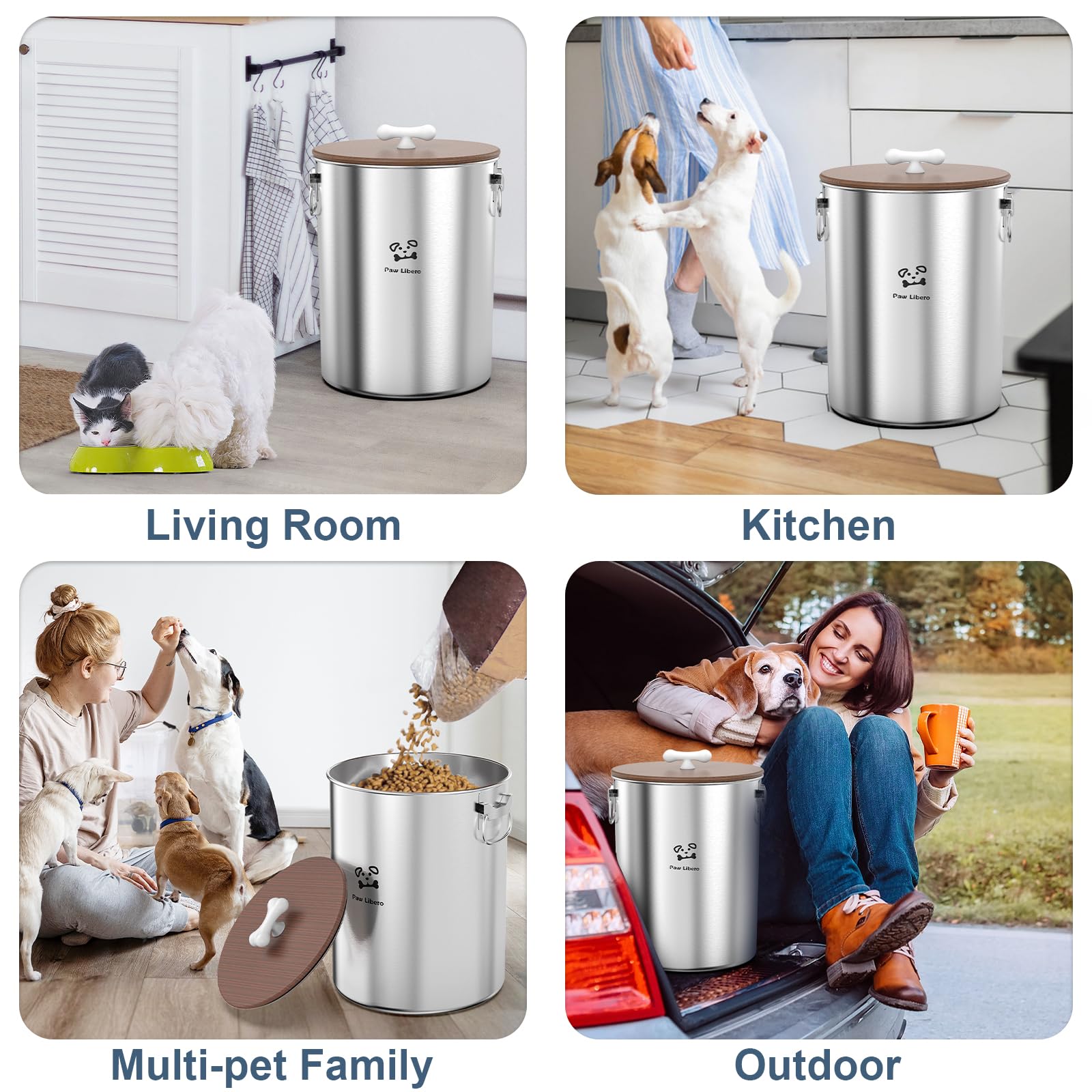 Paw Libero stainless steel body shown on kitchen counter.
