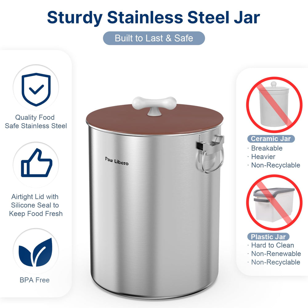 Paw Libero stainless steel body with seamless lid for durability