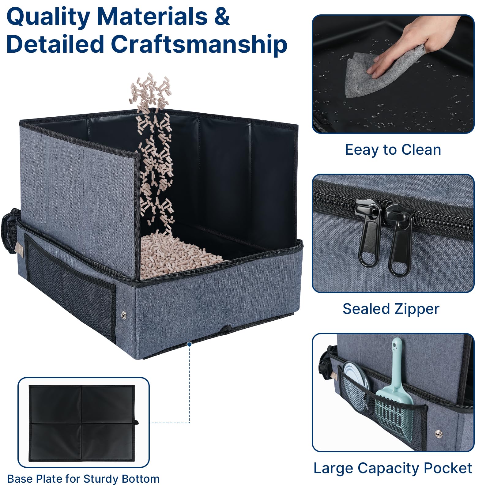 Paw Libero collapsible travel litter box folded flat for easy storage