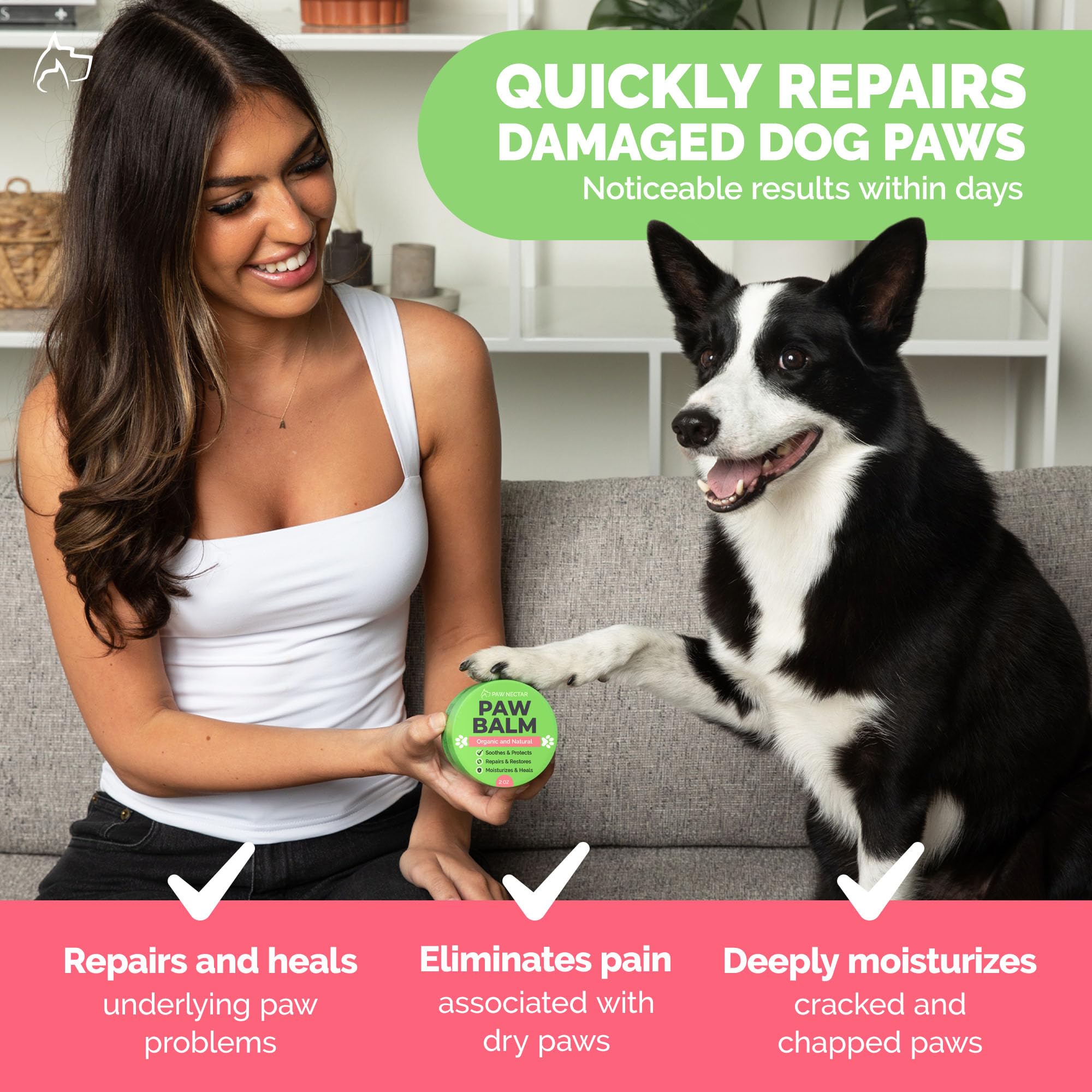 Paw Nectar lick-safe balm bottle ready for paw care routine