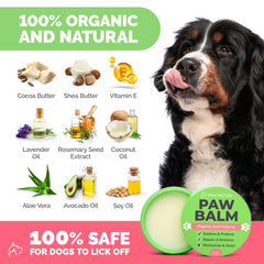 Paw Nectar paw pad moisturizer applied to a dry, cracked paw