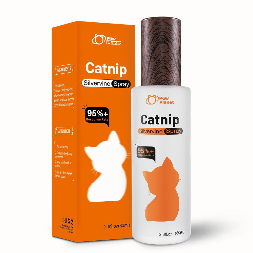 PAW PLANET advanced catnip spray bottle pour for easy, mess-free application.