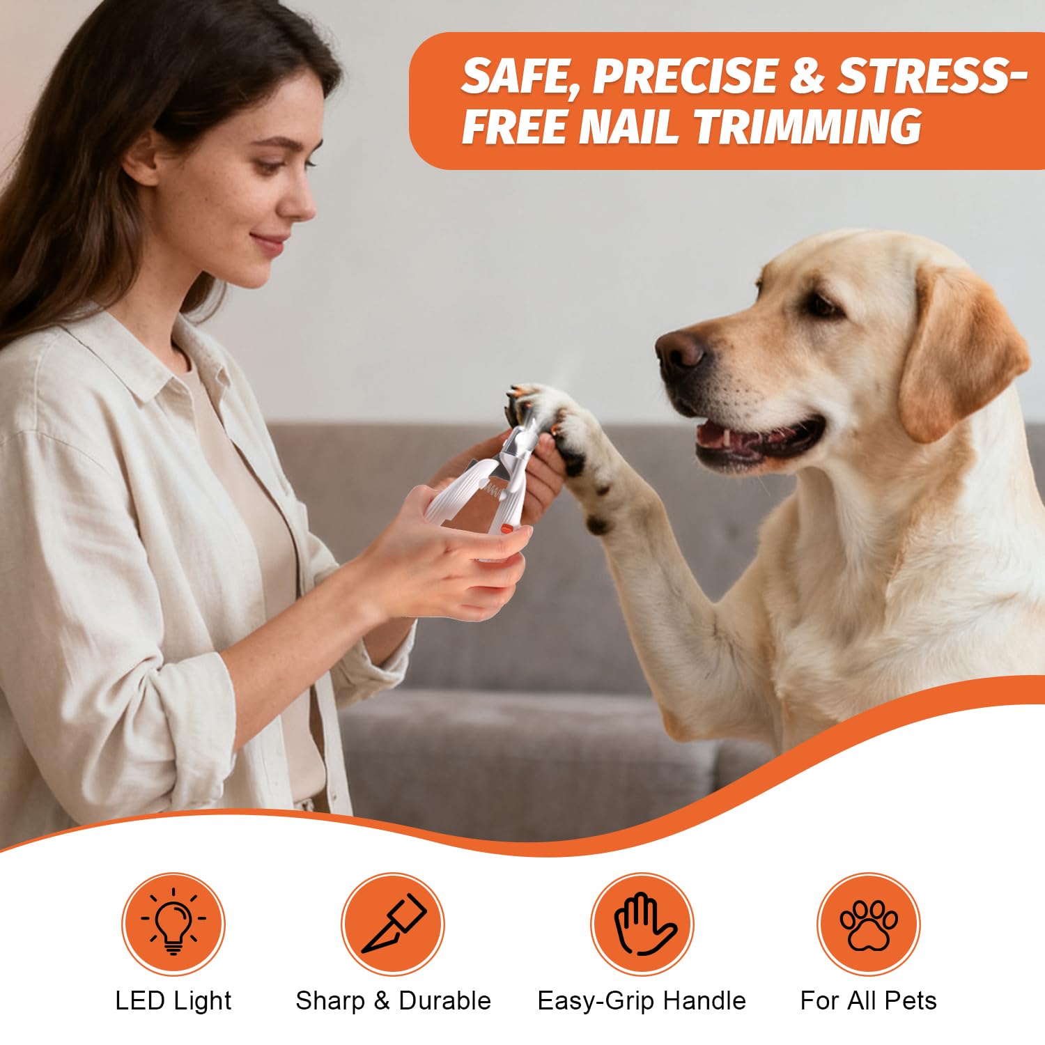 PAW PLANET Styptic Powder applied to over-trimmed nail for quick results.