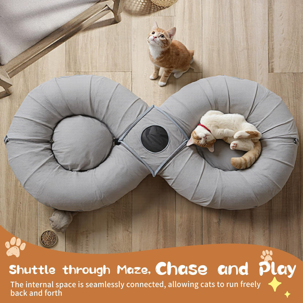 Pawaboo 8-shaped cat tunnel maze keeps kittens active and curious