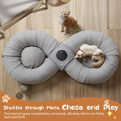 Pawaboo 8-shaped cat tunnel maze keeps kittens active and curious