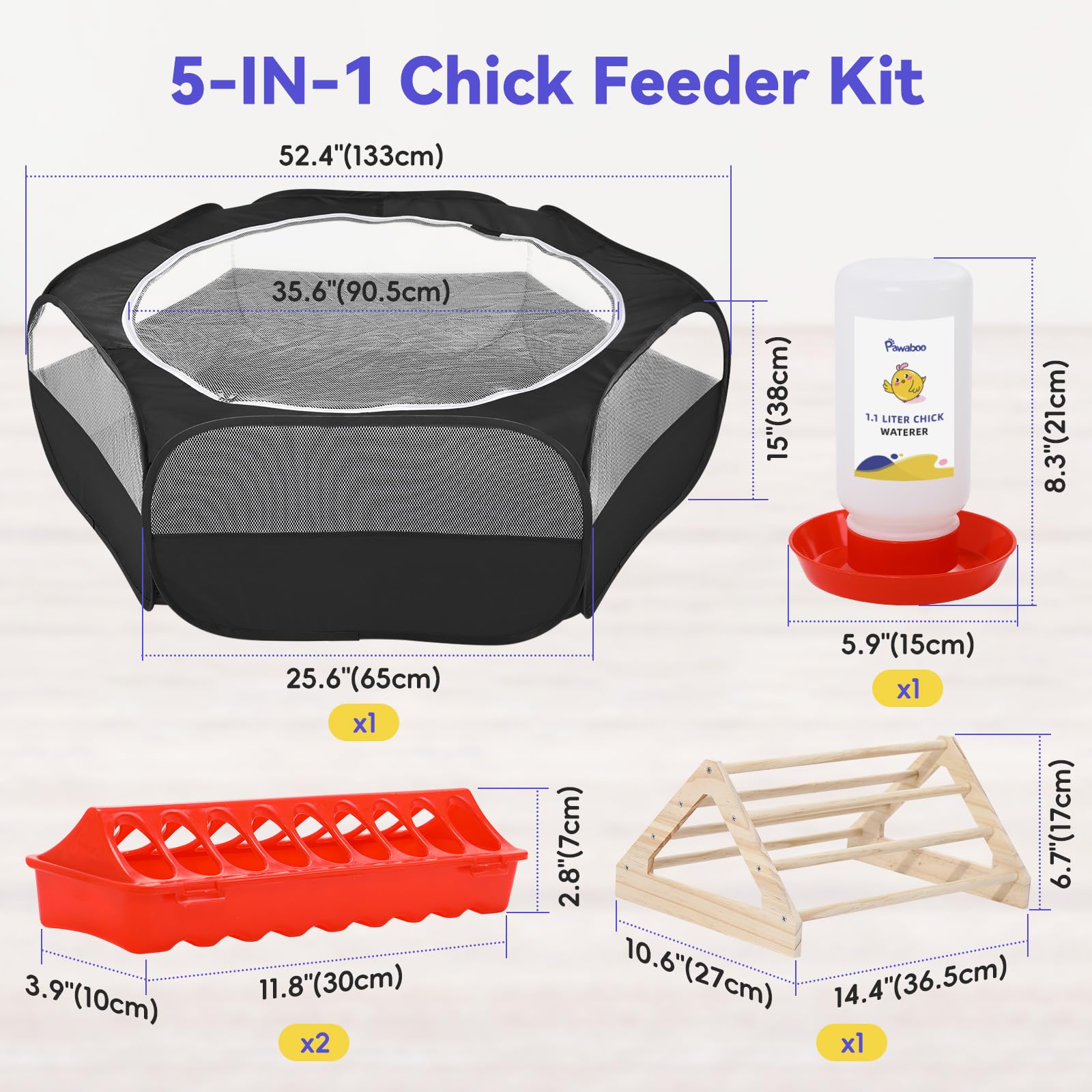 Pawaboo Brooder Box Assembly shown with included screws for easy setup.