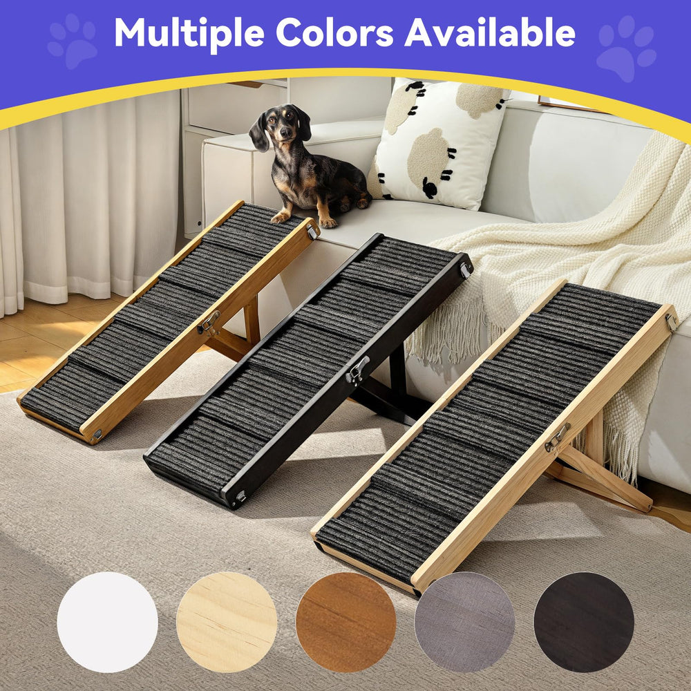Pawaboo dog ramp set to 21 inches for taller sofas.