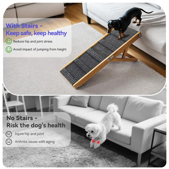 Pawaboo dog ramp folded compact for easy storage in car or closet