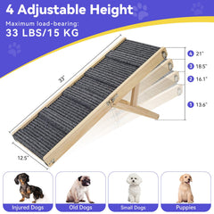 Pawaboo dog ramp at 18.5 inches height for higher couches.