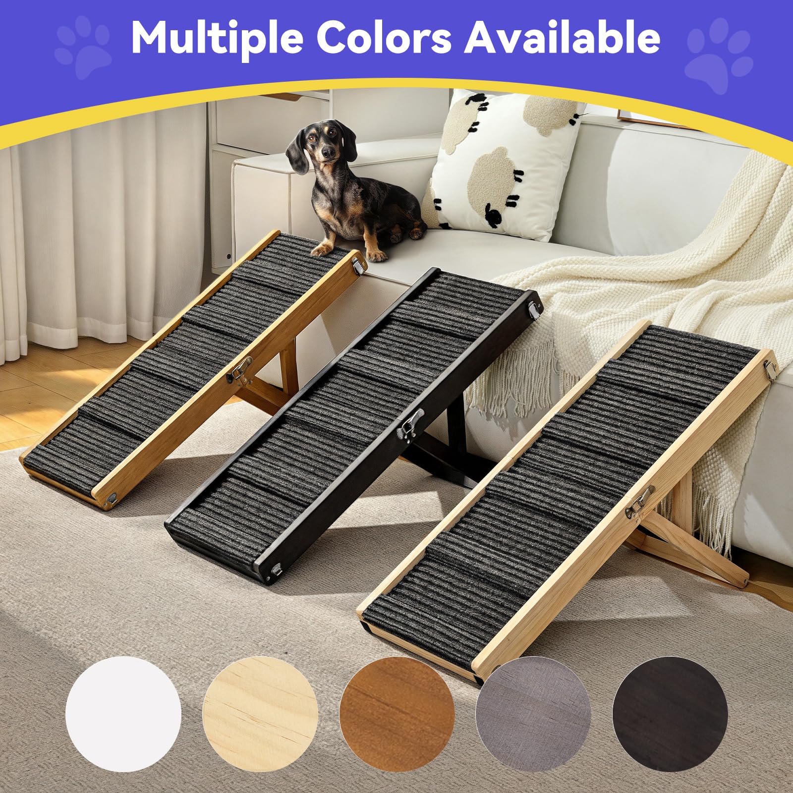 Pawaboo dog ramp at 21 inches height for tall furniture.