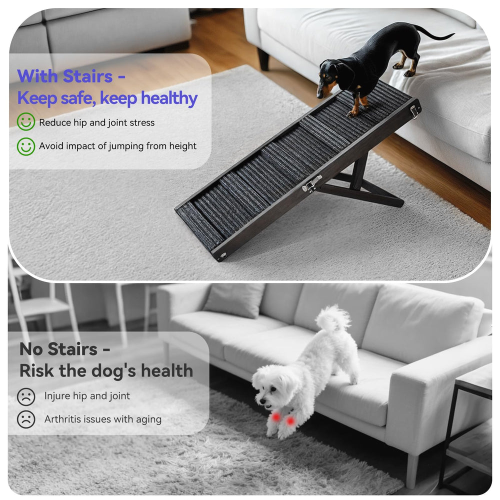 Pawaboo dog ramp showing stable legs and secure base.