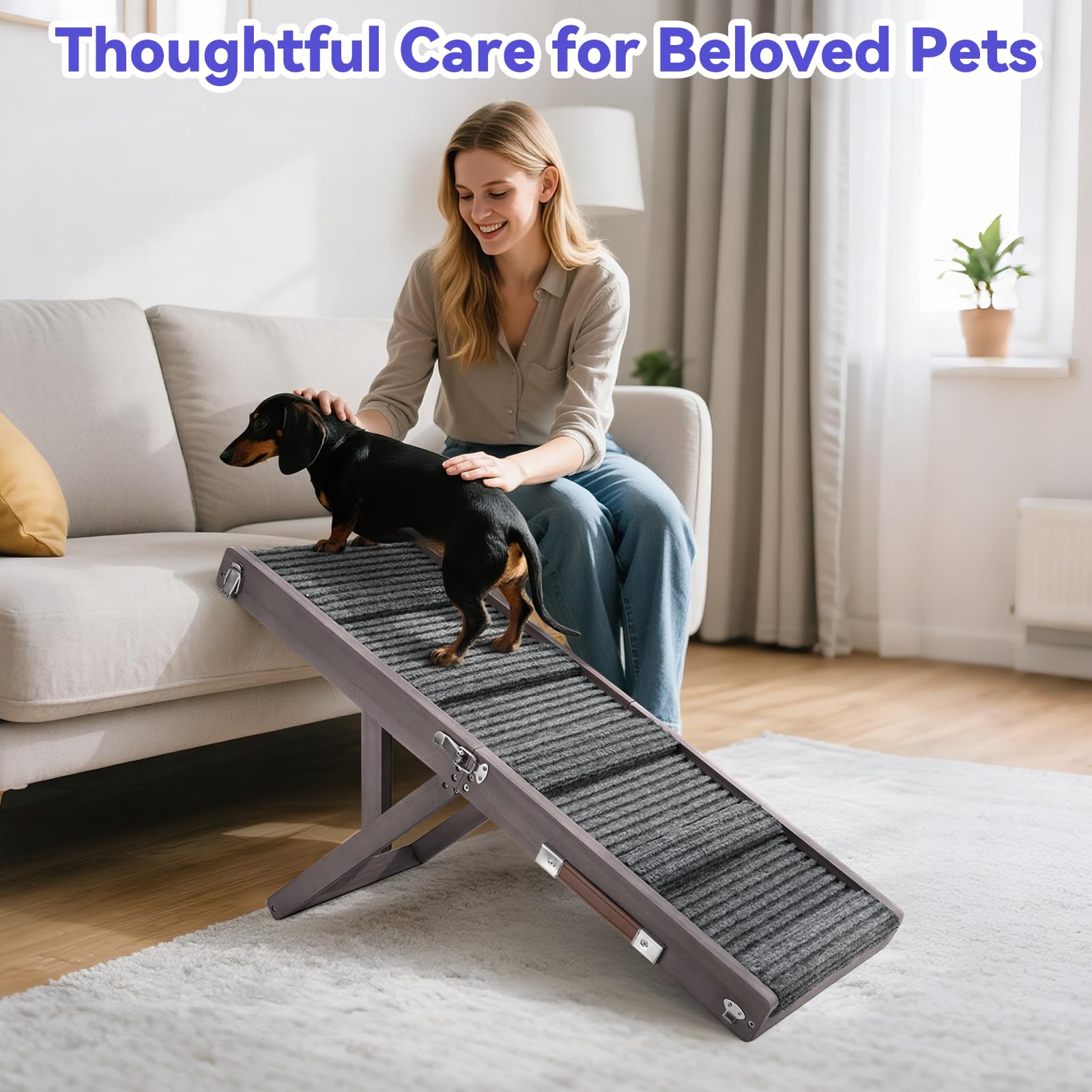 Pawaboo dog ramp foldable design for easy travel and storage.