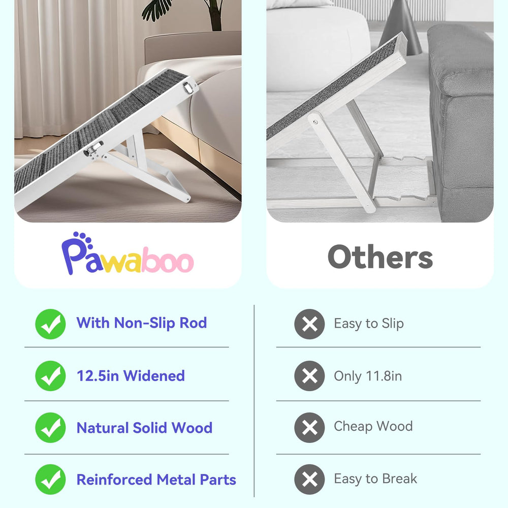 Pawaboo ramp folded in car trunk for travel and storage.