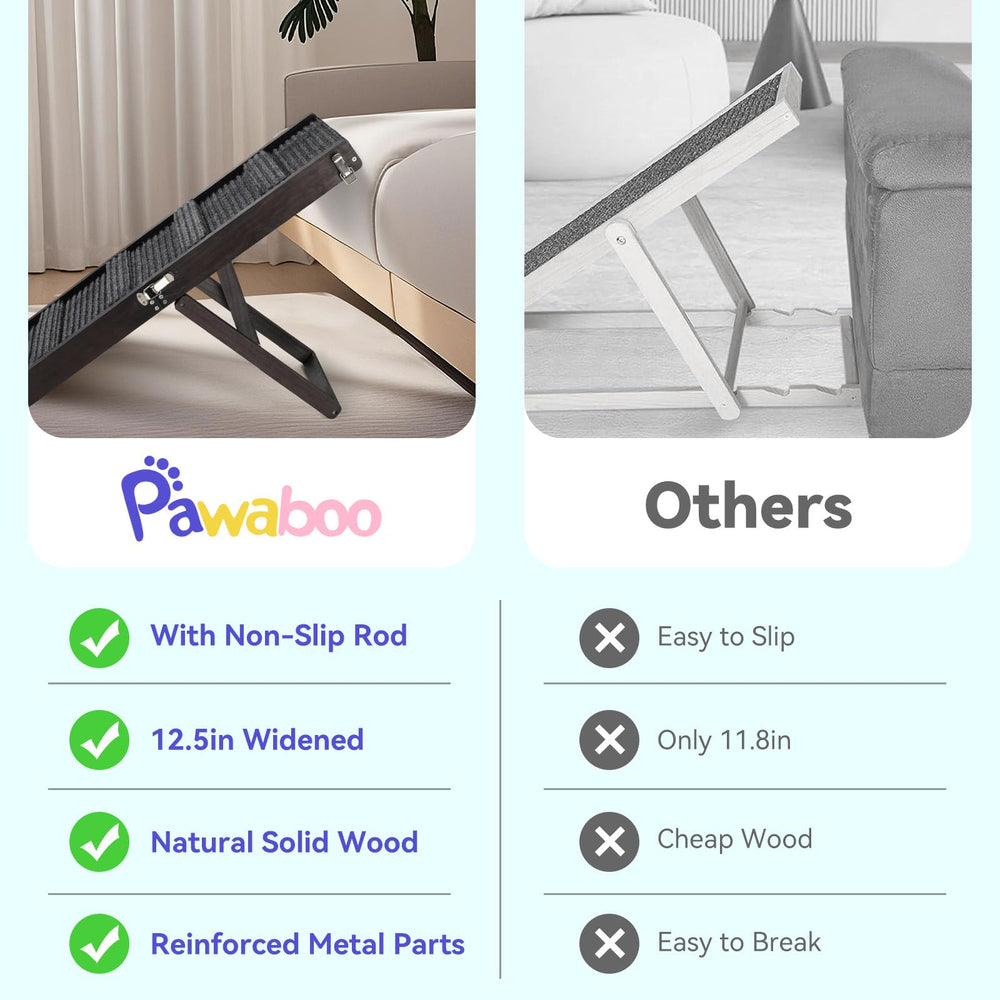 Pawaboo adjustable ramp offering support for mobility-challenged pets.