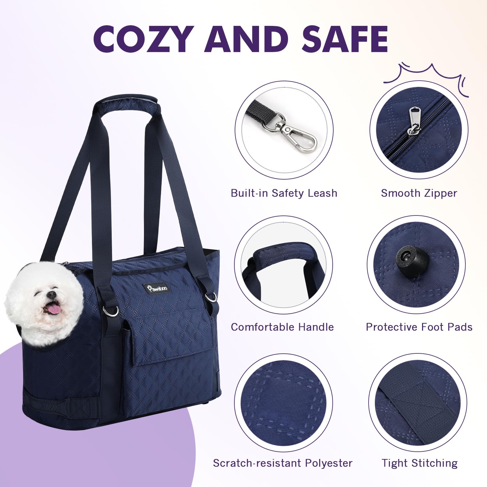 Pawaboo ergonomic shoulder handles for comfortable carrying.