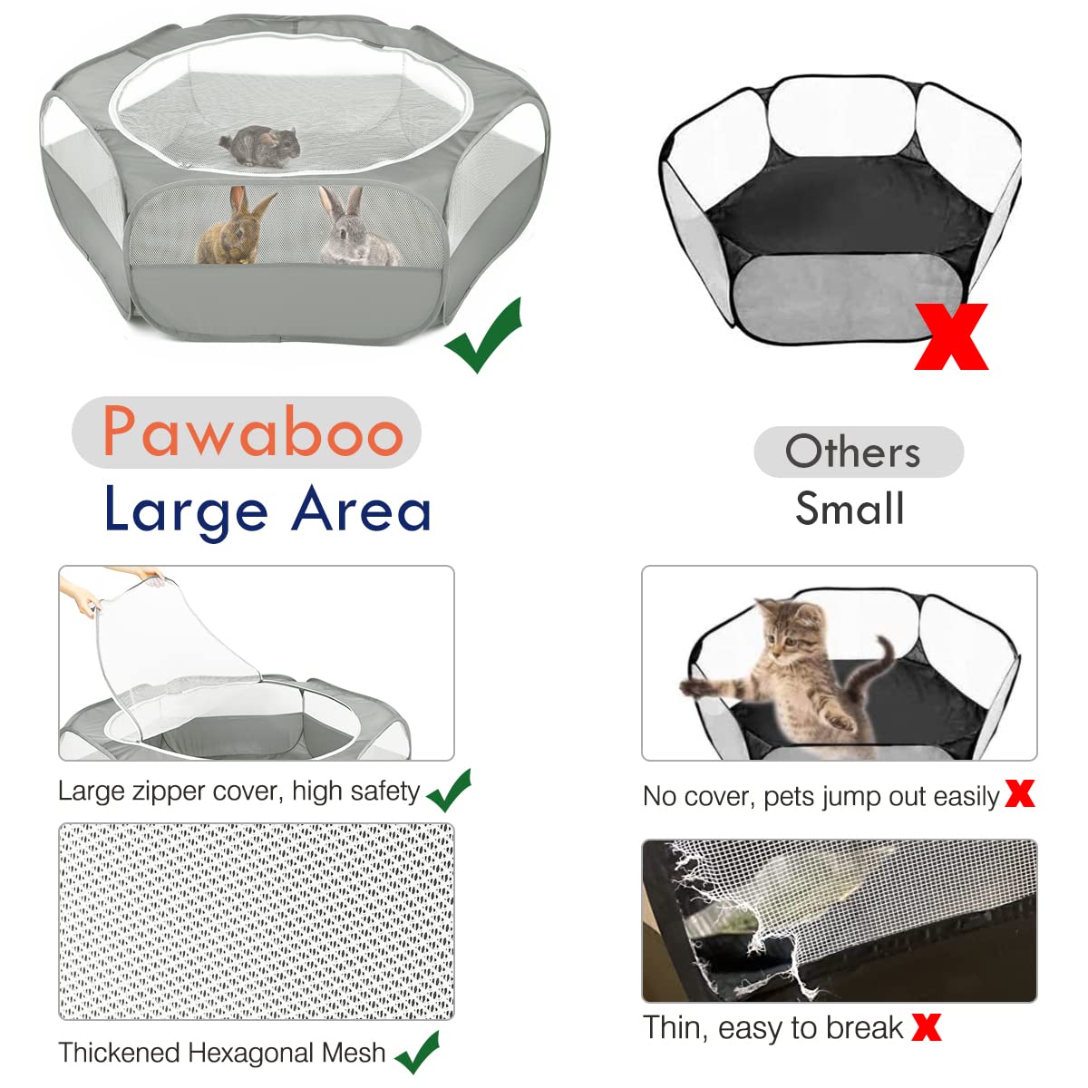 Pawaboo fold-out frame opens quickly for setup