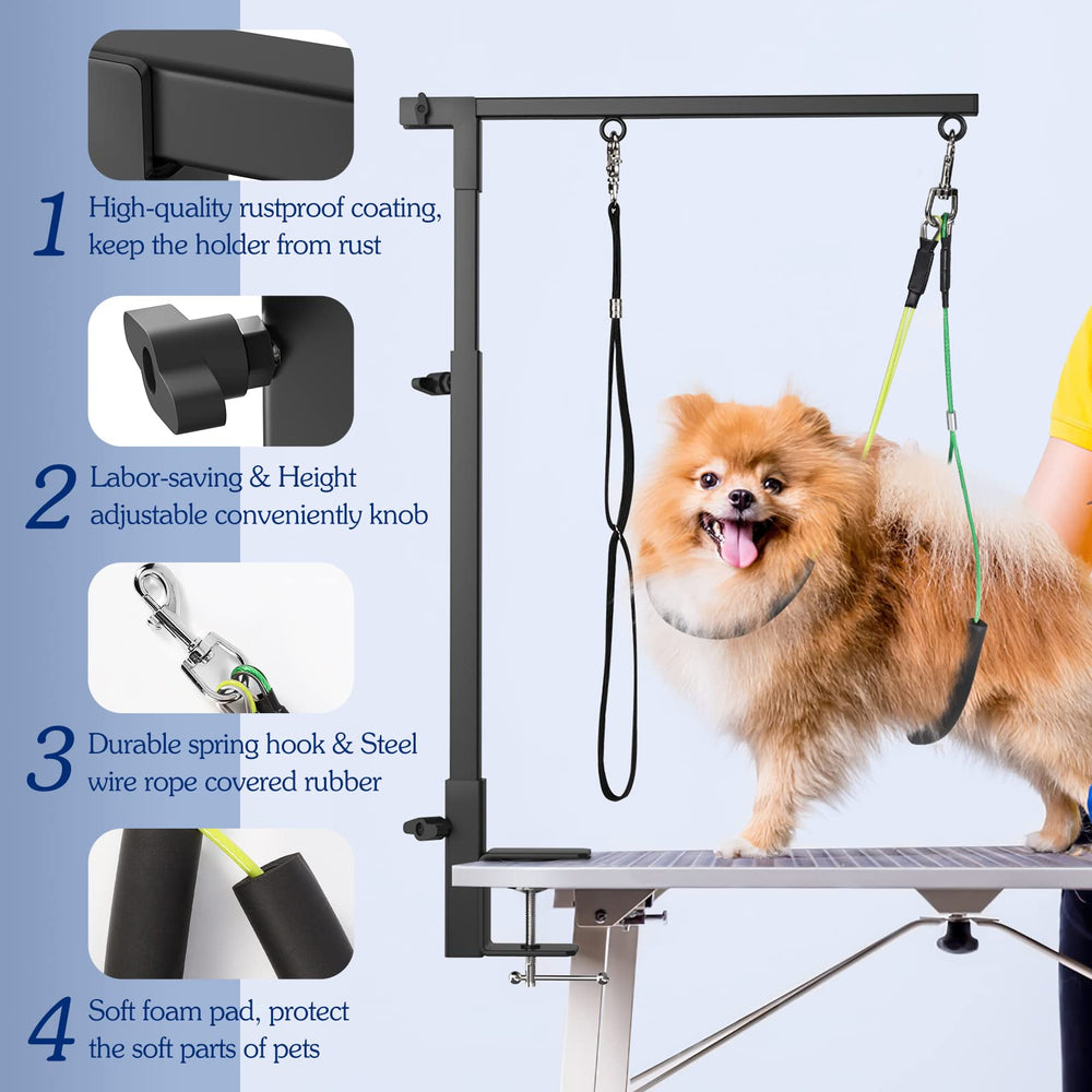 Pawaboo foldable grooming stand saves space and travels easily.