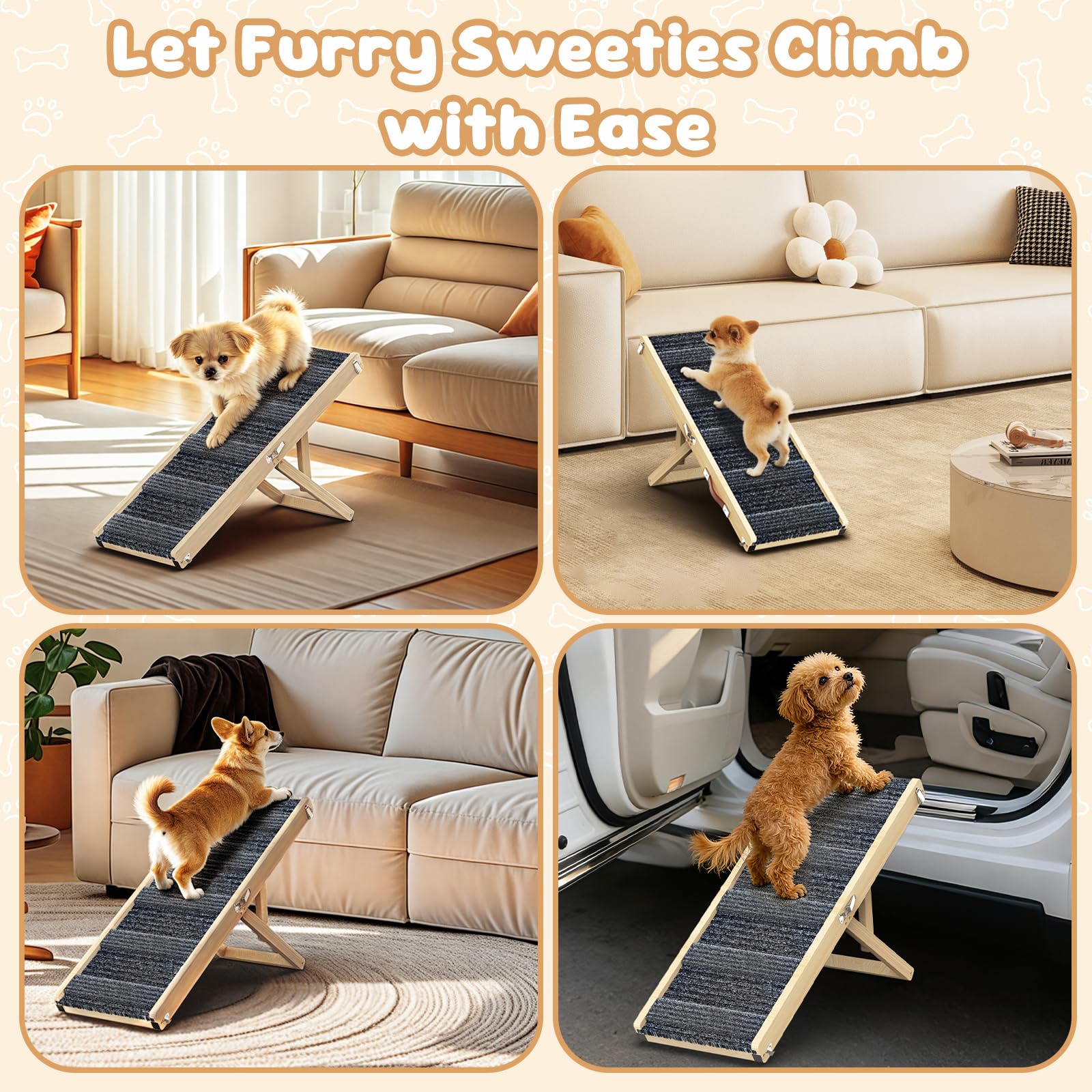 Pawaboo Adjustable ramp suitable for stairs, low beds, and couches.