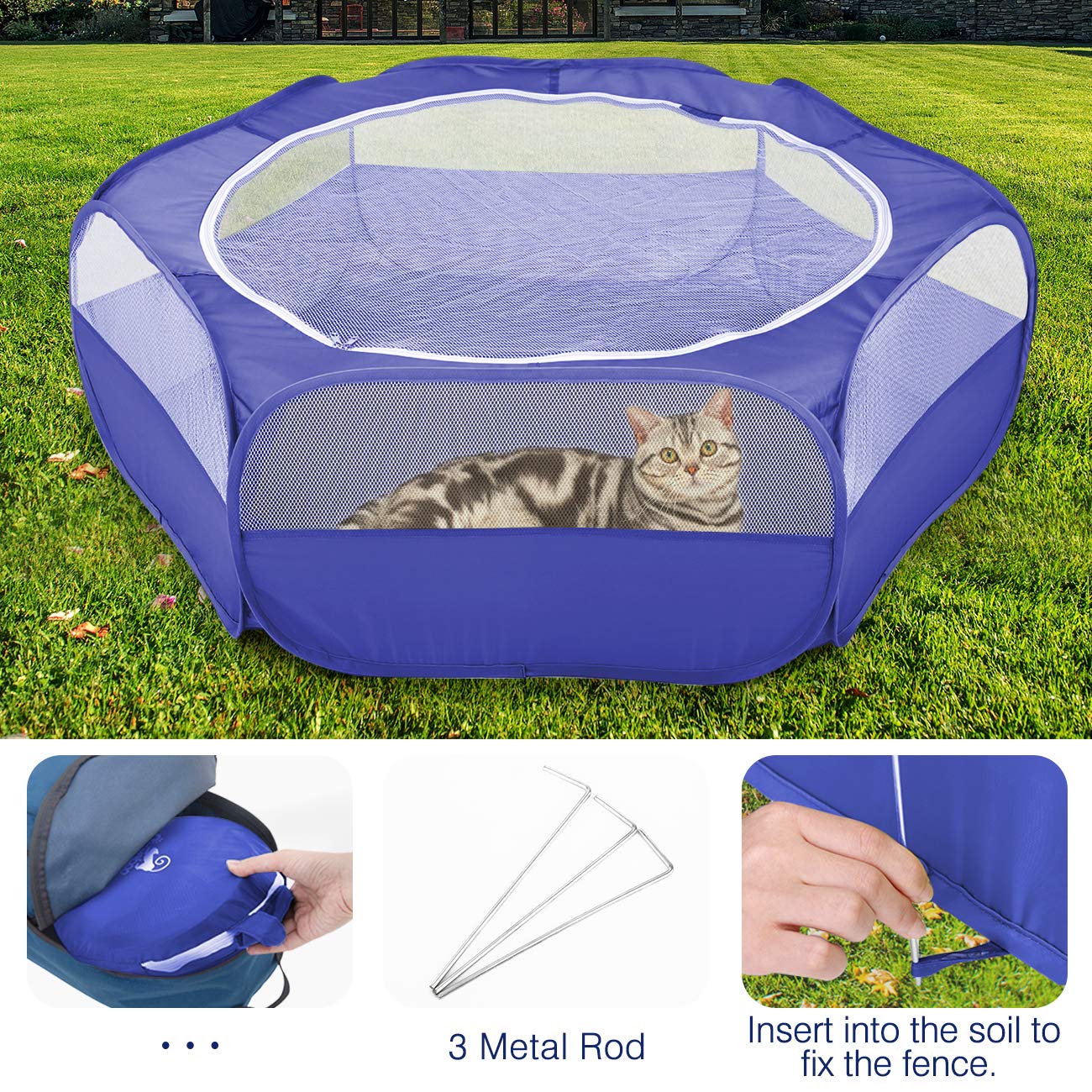 Pawaboo foldable playpen folds flat for quick transport and storage.