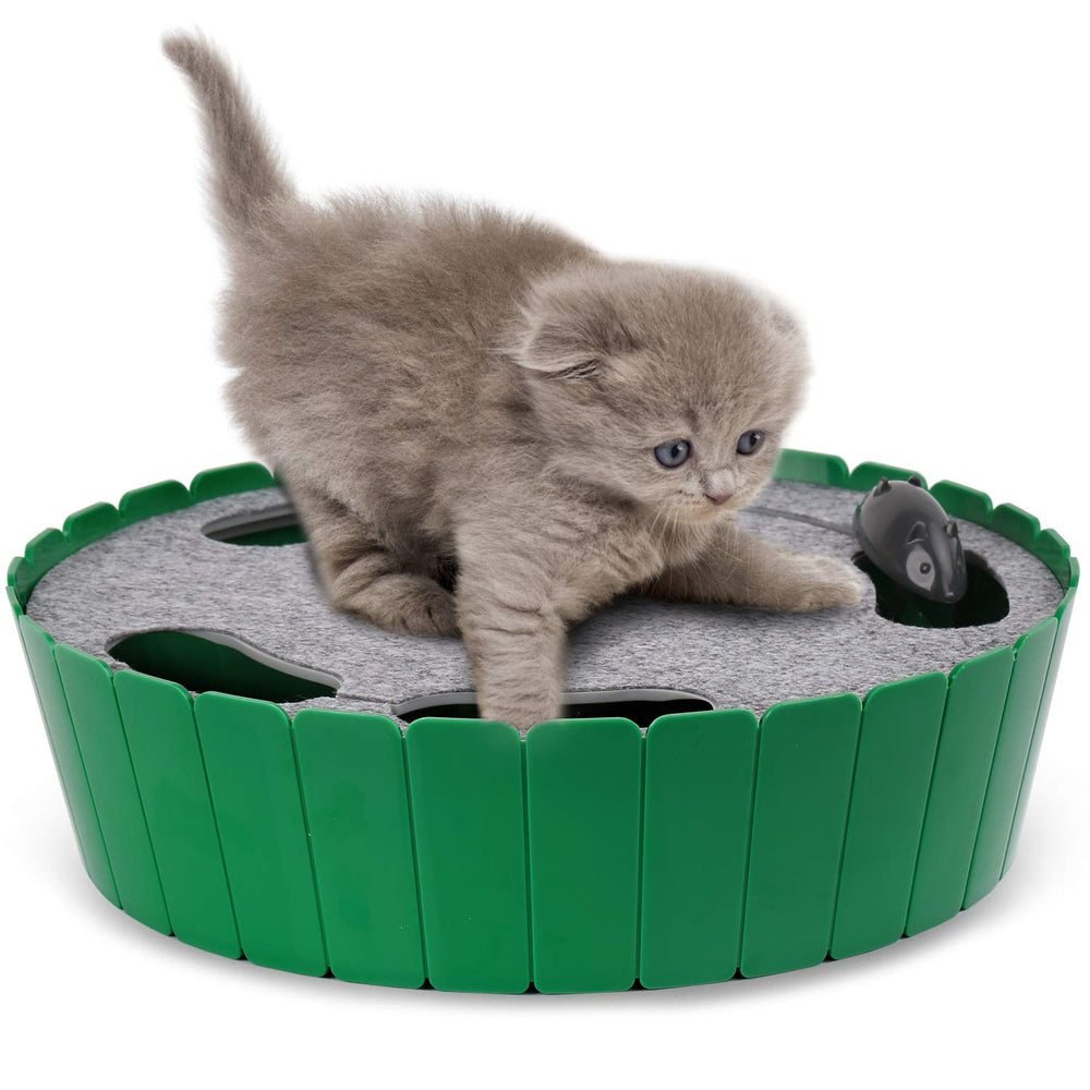 Pawaboo interactive cat toy with running mouse, angle 1, promotes active indoor play and hunting skills.